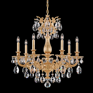 Milano 7 Light 120V Chandelier in Heirloom Bronze with Clear Radiance Crystal