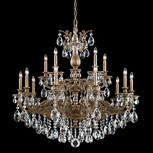 Milano 15 Light 120V Chandelier in Heirloom Bronze with Clear Radiance Crystal