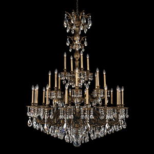 Milano 28 Light 120V Chandelier in Heirloom Bronze with Clear Radiance Crystal