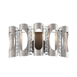 Twilight 2 Lights 110V Wall Sconce in Antique Silver with Clear Heritage Crystal