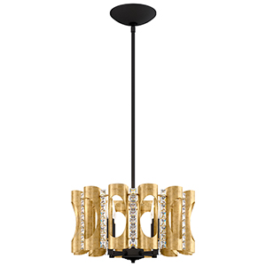Twilight 4 Light 120V Pendant in Heirloom Gold with Clear Heritage Handcut Crystal