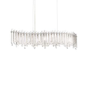 Chatter 7 Light 120V Linear Pendant in Polished Stainless Steel with Clear Radiance Crystal