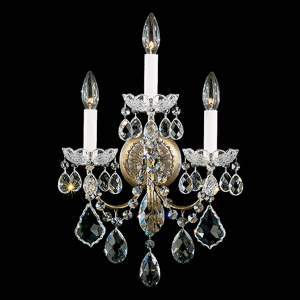 New Orleans 3 Light 120V Wall Sconce in Heirloom Bronze with Clear Radiance Crystal