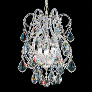 Olde World 4 Light 120V Mini Pendant in Aurelia with Clear Radiance Crystal