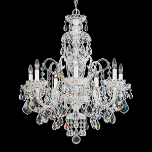 Olde World 7 Light 120V Chandelier in Polished Silver with Clear Radiance Crystal
