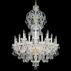 Olde World 23 Light 120V Chandelier in Polished Silver with Clear Radiance Crystal
