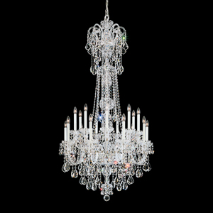 Olde World 23 Light 120V Chandelier in Polished Silver with Clear Radiance Crystal