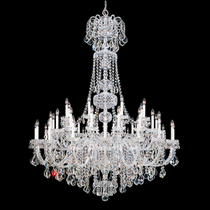 Olde World 45 Light 120V Chandelier in Aurelia with Clear Radiance Crystal
