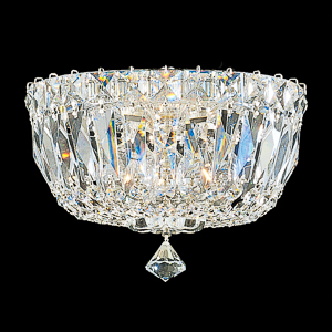 Petit Crystal Deluxe 3 Light 120V Flush Mount in Aurelia with Clear Optic Crystal