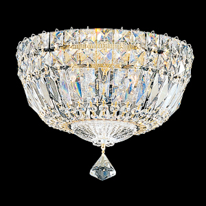 Petit Crystal Deluxe 4 Light 120V Flush Mount in Aurelia with Clear Radiance Crystal