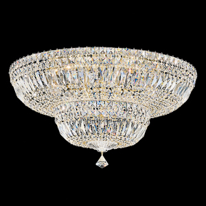 Petit Crystal Deluxe 13 Light 120V Flush Mount in Aurelia with Clear Radiance Crystal