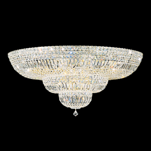 Petit Crystal Deluxe 27 Light 120V Flush Mount in Polished Silver with Clear Radiance Crystal
