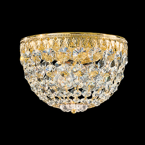 Petit Crystal 3 Light 120V Flush Mount in Heirloom Bronze with Clear Radiance Crystal