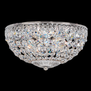 Petit Crystal 4 Light 120V Flush Mount in Heirloom Bronze with Clear Radiance Crystal
