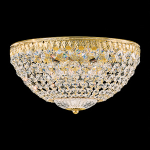 Petit Crystal 5 Light 120V Flush Mount in Heirloom Bronze with Clear Radiance Crystal