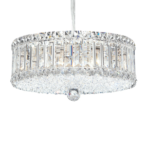 Plaza 9 Light 120V Pendant in Polished Stainless Steel with Clear Optic Crystal