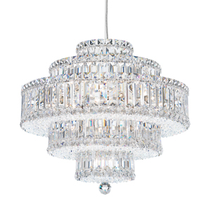 Plaza 22 Light 120V Pendant in Polished Stainless Steel with Clear Radiance Crystal
