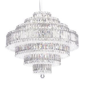 Plaza 31 Light 120V Pendant in Polished Stainless Steel with Clear Radiance Crystal
