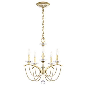 Priscilla 5 Light 120V Chandelier in White with Dark Grey Pearl