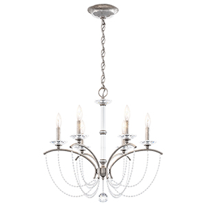 Priscilla 6 Light 120V Chandelier in Heirloom Gold with Dark Grey Pearl