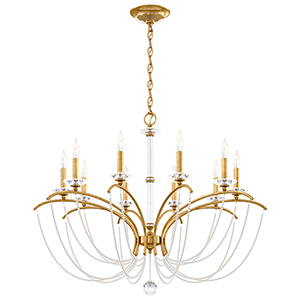 Priscilla 10 Light 120V Chandelier in Antique Silver with Dark Grey Pearl
