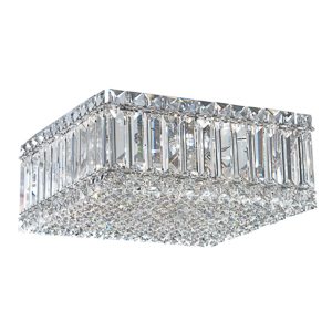 Quantum 4 Light 120V Flush Mount in Stainless Steel with Clear Spectra Crystal
