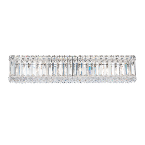 Quantum 6 Light 120V Bath Vanity & Wall Light in Polished Stainless Steel with Clear Radiance Crystal
