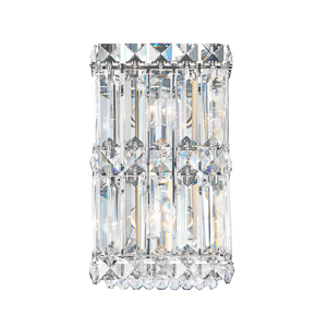 Quantum 2 Light 120V Wall Sconce in Polished Stainless Steel with Clear Radiance Crystal