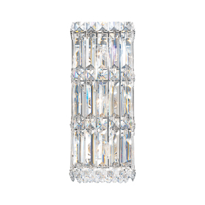 Quantum 3 Light 120V Wall Sconce in Polished Stainless Steel with Clear Radiance Crystal