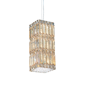 Quantum 6 Light 120V Mini Pendant in Polished Stainless Steel with Clear Radiance Crystal