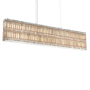 Quantum 17 Light 120V Linear Pendant in Polished Stainless Steel with Clear Radiance Crystal