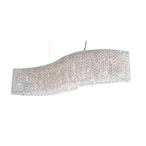Refrax 13 Light 120V Linear Pendant in Polished Stainless Steel with Clear Crystals from Swarovski