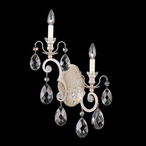 Renaissance 2 Light 120V Left Wall Sconce in French Gold with Clear Heritage Handcut Crystal