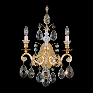 Renaissance 2 Light 120V Wall Sconce in Heirloom Bronze with Clear Heritage Handcut Crystal
