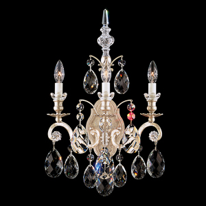 Renaissance 3 Light 120V Wall Sconce in Heirloom Bronze with Clear Heritage Handcut Crystal