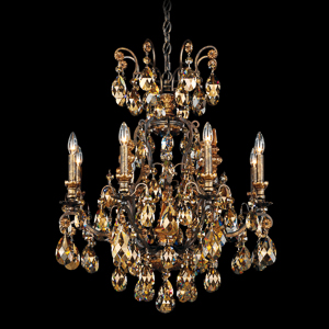 Renaissance 9 Light 120V Chandelier in Heirloom Gold with Clear Heritage Handcut Crystal