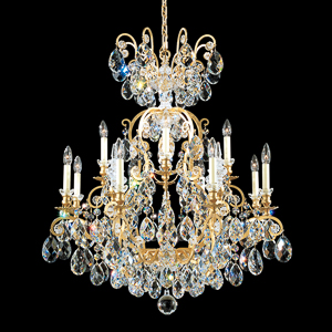 Renaissance 13 Light 120V Chandelier in Antique Silver with Clear Radiance Crystal
