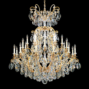 Renaissance 25 Light 120V Chandelier in Antique Silver with Clear Heritage Handcut Crystal