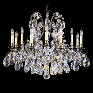 Renaissance 13 Light 120V Chandelier in Heirloom Gold with Clear Heritage Handcut Crystal