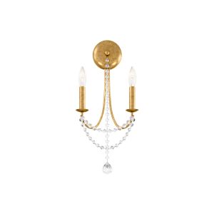 Verdana 2 Light 120V Wall Sconce in Antique Silver with Clear Optic Crystal