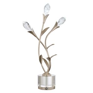 Secret Garden 3 Light LED 120V Table Lamp in Heirloom Bronze and Optic Haze Quartz