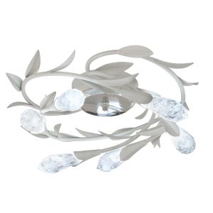 Secret Garden 18in LED 3500K 120V Flush Mount in French Gold and Optic Haze Quartz