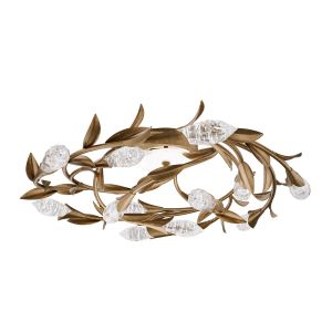 Secret Garden 26in LED 3500K 120V Flush Mount in French Gold and Optic Haze Quartz