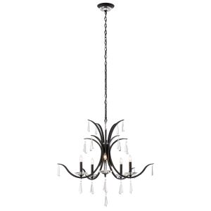 Tinsley 5 Light 120V Chandelier in Heirloom Bronze and Clear Radiance Crystal