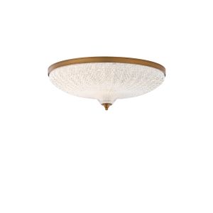 Roma 20in LED 3000K/3500K/4000K 120V-277V Flush Mount in Aged Brass with Clear Optic Crystal