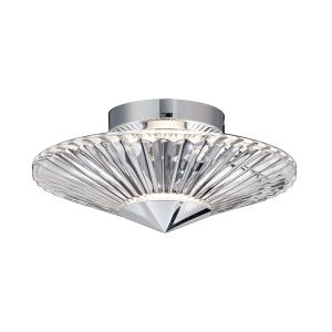 Origami 12in LED 3000K/3500K/4000K 120V-277V Semi-Flush Mount in Polished Chrome with Clear Heritage Handcut Crystal