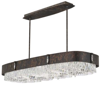 LEDZeppa 49in LED 120V-277V Pendant in Heirloom Bronze with Clear Radiance Crystal