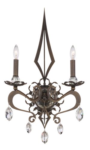Persephone 2 Light 120V Wall Sconce in Heirloom Gold with Clear Radiance Crystal