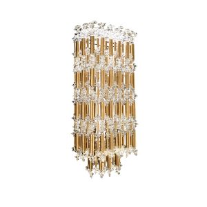 Tahitian 19in LED 3000K/3500K/4000K 120V-277V Wall Sconce in Heirloom Gold with Clear Optic Crystal