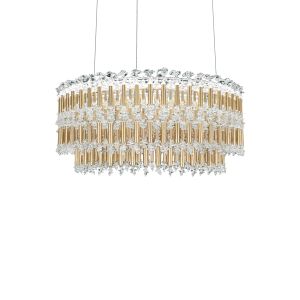 Tahitian 25in LED 3000K/3500K/4000K 120V-277V Pendant in Heirloom Gold with Clear Optic Crystal